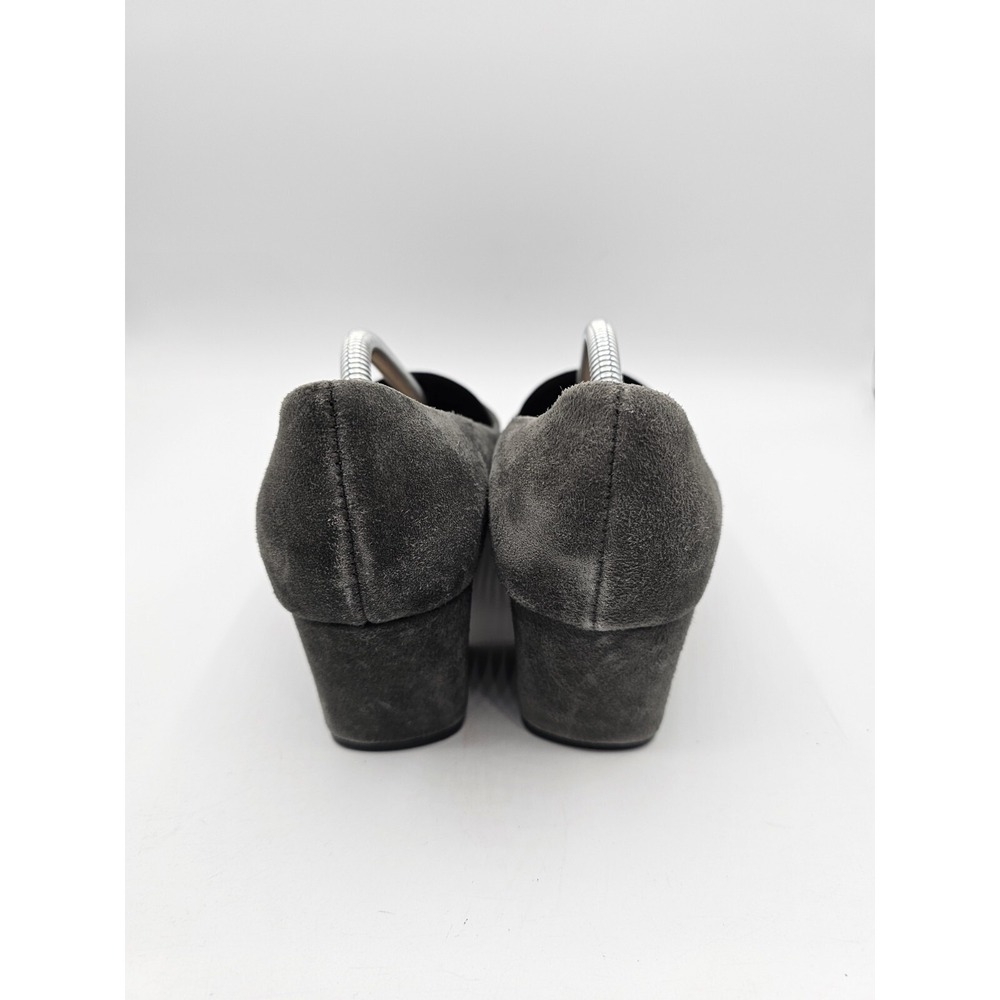 J Jill Women Liana Pumps Size 8 Gray Suede Block Heel Round Toe Academia Classic - Picture 5 of 13